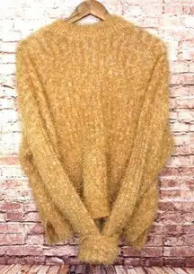 Candies | Yellow Ribbed Fuzzy Eyelash Sweater