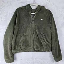 Abercrombie And Fitch Sherpa Teddy Jacket Womens Size Medium Long Sleeve