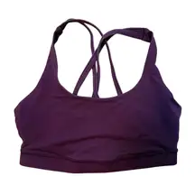 Lululemon Energy Bra Deep Plum Strappy Back Women's Size 2 Activewear