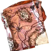 Tilly's Victorian Vintage Print Pink Red Silk Hair Head Scarf Bandana