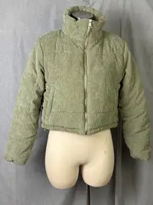 Ambiance Cropped Puffer Jacket Sage Green Quilted Winter Coat Women S Outerwear