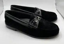 NWOB G.H. BASS WEEJUNS Lianna Black Velvet Horsebit Loafers Size 8