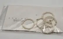 NWT Nyu Nyu Set Of 5 Faux Pearl Rings
