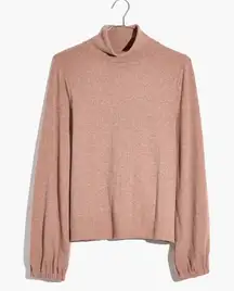 Madewell Heathered‎ Rose Bubble-Sleeve Swing Turtleneck Size Small