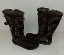 U. S Polo Brown Boots with Fur and Buckles