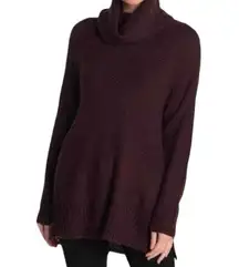 Waffle Knit Cowl Neck Pullover Sweater Small