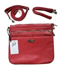 Grace Adele Crossbody Bag Purse 12" x 11" Cora Red Faux Leather Scentsy NEW