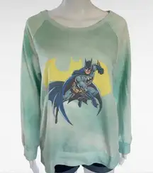 Batman Aqua Tie Dye Graphic Terrycloth Sweatshirt Size 2XL (19)