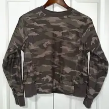 Athleta Farallon Camo Print Crew Neck Longsleeve Sweater XS