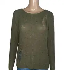 Olive Distressed Sweater