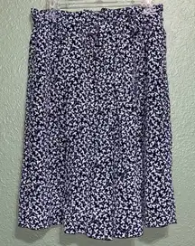 Vintage 100% silk floral prairie modest shorts split skirt high waisted boho