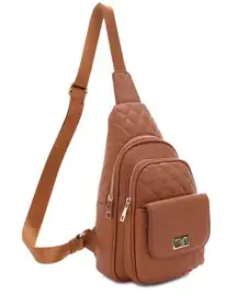 SG SUGU Emma Diamond Quilted Triple Compartment Crossbody Sling Bag