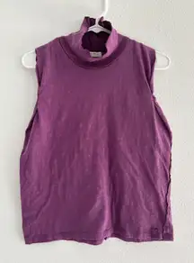We The Free Tank Top Womens Sm‎ Mock Neck Sleeveless Ribbed Purple Boho Indie
