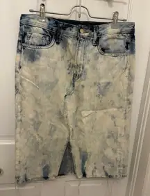 J BRAND Women's Acid Wash Denim Midi Skirt Size 27