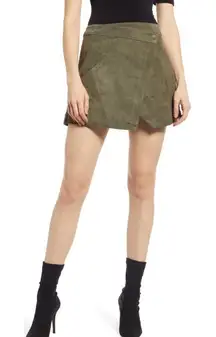 BLANK NYC Snap Front Suede Wrap Skirt, Sage Green, 28‎ Waist, Small/Medium, NWT