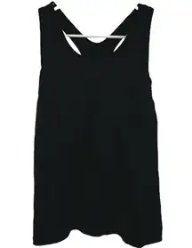 Lululemon Tone It Tank Cutout Built-In Bra Mesh Panel Light Luxtreme Black 8