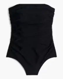 NWT J. Crew Strapless One-piece Swimsuit Bathing Suit in Black Sz L AO438