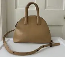 Matt & Nat‎ Large Beige Almond Dome Convertible Crossbody Handbag READ