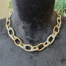 Womens Gold Tone Classic Cable Link Chain Necklace Jewelry with Toggle Clasp