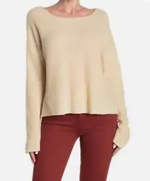 360 cashmere yellow/beige light weight knit cashmere pullover sweater Sz XS $334