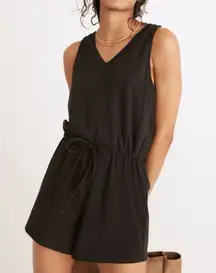 NWT Madewell MWL Breeze Drawstring Romper Black XS