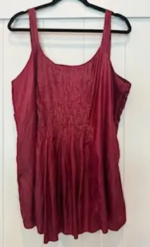 Eileen Fisher Sleeveless Dress Burgundy Sequin Detail Women's Plus Size 1X