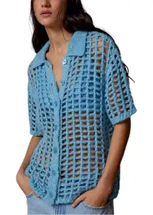 NWT BDG Urban Outfitters Osaka Open Knit Polo Shirt Size Small