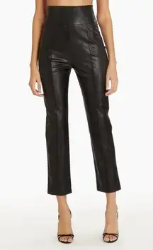 Amanda Uprichard Faux Leather Pants Black High Waist Size XS