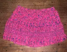 Lane Bryant barbiecore pink floral tiered 26/28 mini skirt