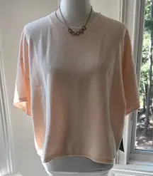 NWT TUCKERNUCK Pink Tan Cashmere Structured T-shirt, Medium