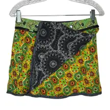 ZAND Amsterdam Reversible Wrap Skirt  Boho Floral & Mandala Print Small - medium