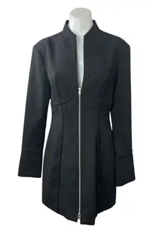 NEW & Other Stories Black Zip Up Long Sleeve Collared Mini Coat Jacket Dress 8
