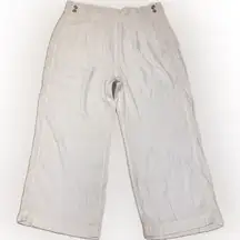 American Eagle Hi Rise Linen Blend Pleated Wide Leg Baggy Khaki Tan Pants 16