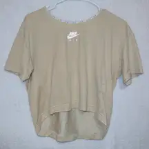 Nike Air Beige Short Sleeve Athletic Running Crop Top