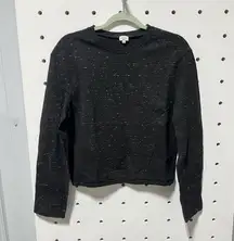 Aritzia Wilfred Grey Space Die Cropped Crew Neck Sweater Size S