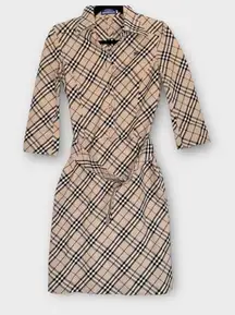 Burberry Blue Label Nova Check Belted Shirt Dress JP 38 / Fits US 2-4, can fit 6
