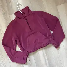 Lululemon Softstreme Sweater brushed half zip womens Magenta (size 2) athleisure