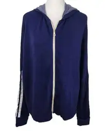 Michael Lauren Navy Zip-Up Hoodie Sweatshirt Size Medium NWT Revolve Blue Hoodie