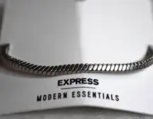 NWT Express Modern Esssentials Segmented Snake Silver Tone Chain 6.5" Bracelet