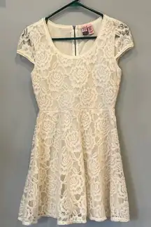 Lace Skater Dress in Cream