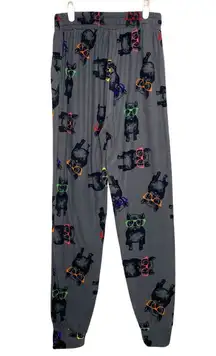 French Bulldog High Waist Graphic Soft Joggers Gray Medium Loungewear PJ Pants