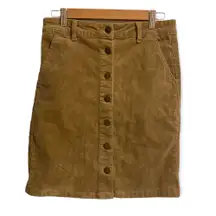 Light Brown Corduroy Button Down Mini Skirt Size 4