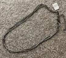 NWT Lia Sophia silver triple strand necklace with infinity extenders