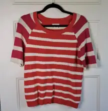 Cooperative Ringer Striped Sweater Tee Size S Pink Coral Urban Outfitters