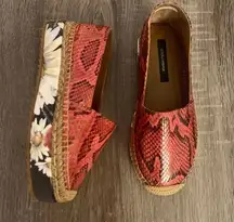 Dolce & Gabbana  | Red Snake Platform Espadrilles