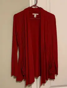 Red pleated cardigan