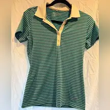 Nike Green Fitted Buttoned Polo Top