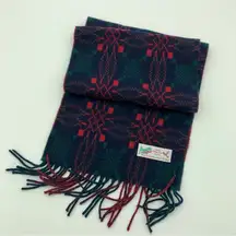 Blue, Green, and Red Tartan Penmachno Woolen Mills 100% Pure Wool Scarf OS