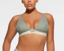 Cotton Rib Plunge Bralette M