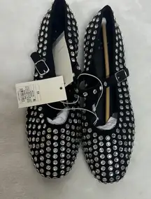 a new day Black Sparkle Flats